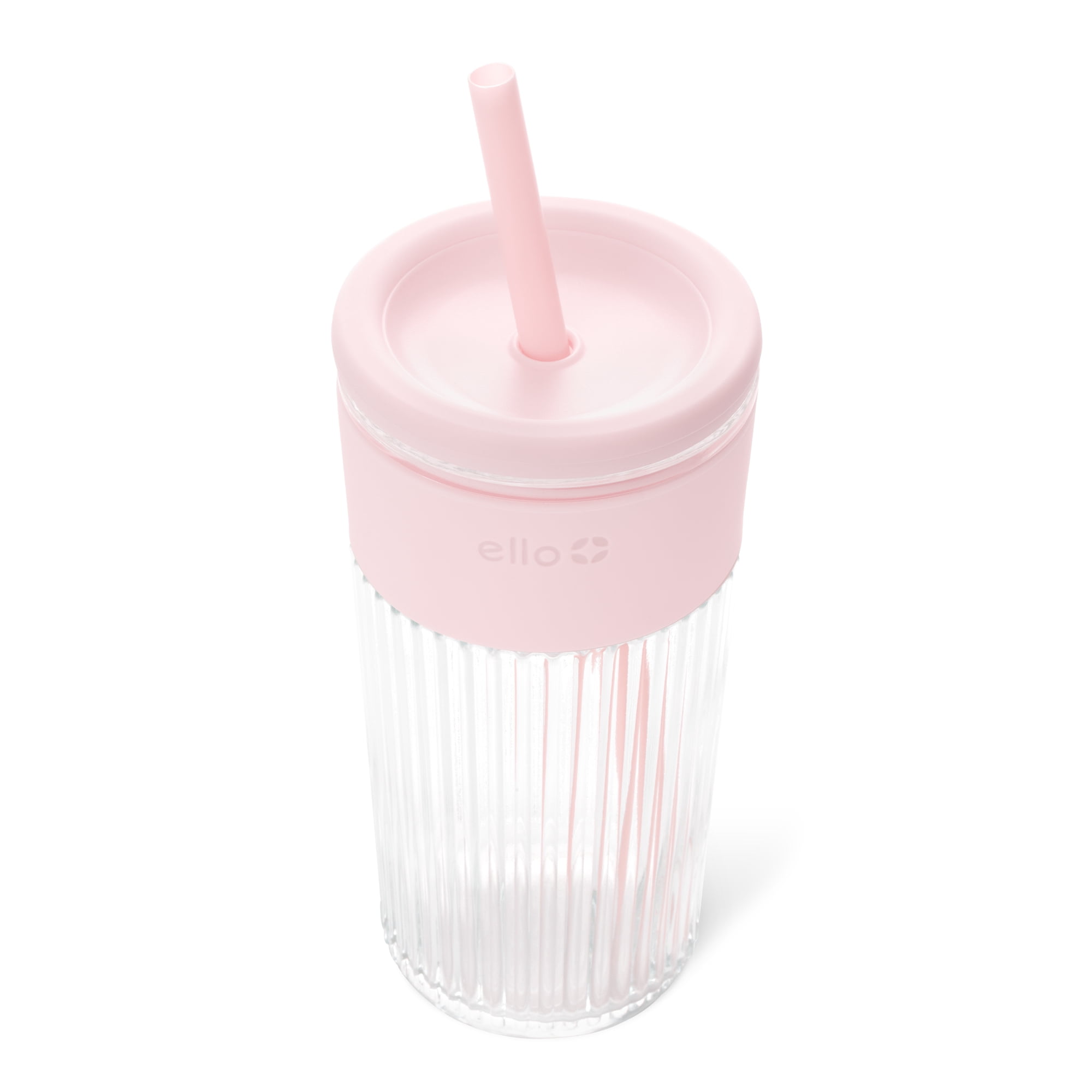 Ello Ava 18oz Glass Travel Mug, Pink