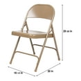 thumbnail image 3 of Hampden Furnishings Bernadine Collection Steel Round-Back Folding Chair, Beige, Pack of 4, 3 of 7