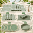 Rustic Modern Table Runner Sage Green Rustic Farmhouse Table Runner and Placemat 13-Piece Set ...