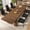 Walnut, variant on Aphthongs Extendable Dining Table Set for 6-8 People, 59" to 86" Rectangular Wood Dining Table with 6 PU Leather Upholstered Dining Chairs, Farmhouse Expandable Kitchen Table Set