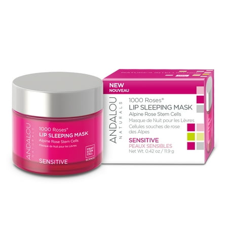 Andalou Naturals 1000 Roses Soothing Lip Sleeping Mask 0.42oz, Nourishes and Hydrated Dry Lips