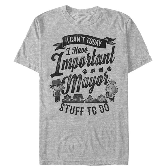 Men's Nintendo Animal Crossing Important Mayor Stuff  Graphic Tee Athletic Heather 4X Large