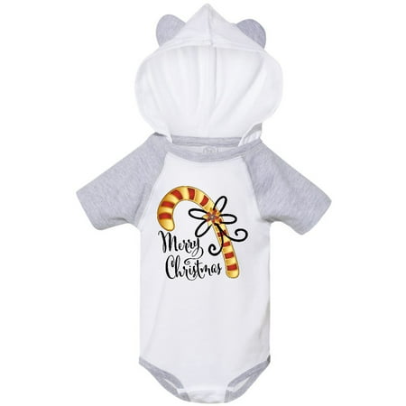 

Inktastic Merry Christmas Red and Gold Candy Cane Gift Baby Boy or Baby Girl Bodysuit