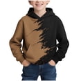thumbnail image 3 of Lcziwo Boys Hooded Sweatshirts Long Sleeve Printed Pullover Tops Casual Fall Winter Fashion Clothes with Pockets Brown,7 Years, 3 of 8