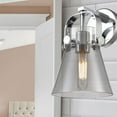 thumbnail image 3 of 423-1W-PC-G411-6SM Innovations Lighting Pilaster II Cone - 1 Light Wall Sconce-10.13 Inch Tall and 6.5 Inch Wide-Polished Chrome Finish-Light Smoke, 3 of 4