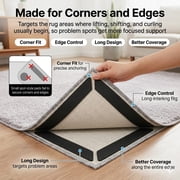 NIUTA® Rug Gripper for Hardwood Floors, 12 Pcs Non Slip Rug Grippers for Area Rugs, Trapezoid Rug Tape for Rug Corners and Edges, Carpet Sticky Pads Anti Curl Rug Grip (1.2*7.1inch)