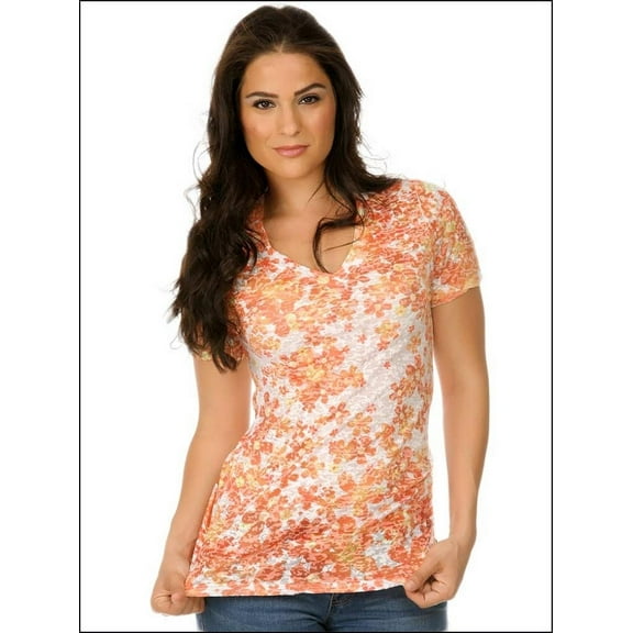WomeNBlurnOut Dainty Daisy Sublimation V Neck Short Sleeve