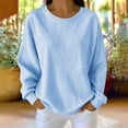 thumbnail image 2 of HAiming Striped Sweatshirts for Women Long Sleeve Loose Casual Scoop Neck Comfy Shirts Fall Winter Going out Tops, 2 of 9