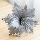 thumbnail image 4 of Flor de Navidad artificial, flor de Pascua de terciopelo con purpurina para decoraciones para árboles de Navidad, guirnalda artesanal, adornos de decoración, 4 of 4
