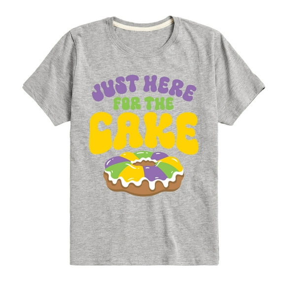 Instant Message - Mardi Gras Here For The Cake - Toddler & Youth Short Sleeve Graphic T-Shirt