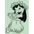 thumbnail image 2 of Girl's Lilo & Stitch Black and White Sketch Lilo  Graphic Tee Mint Large, 2 of 4