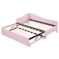 thumbnail image 5 of Twin Size Upholstered L-Shaped Upholstered Daybed with Pop Up Trundle, Pink, 5 of 9