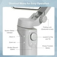 thumbnail image 3 of Foldable Gimbal Stabilizer for Smartphone 3-Axis Phone Gimbal Anti-Shake Phone Vlog Stabilizer Max.260g Load Horizontal Vertical Modes Face Tracking Zoom Timelapse with Mini Tripod Replacement for, 3 of 8