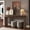 60 Inches Antique Rustic Brown + Solid Wood+MDF, variant on 60'' Black Farmhouse Console Table - Retro Wooden Entryway Table with Double Board Suspension Design, Solid Wood & MDF, Sofa Table for Living Room