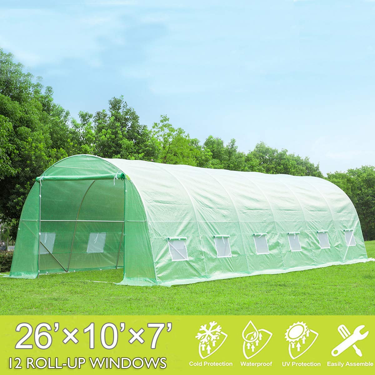 Erommy 26' x 10' x 7' Greenhouse Large Gardening Plant Hot House