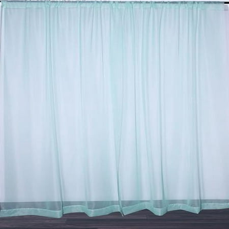 Image of Efavormart Pack of 2 | 5FTx10FT Fire Retardant Sheer Organza Premium Curtain Panel Backdrops With Rod Pockets - Dusty Sage