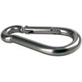 thumbnail image 3 of Stainless Steel Oblong Pad Eye Plate and Carabiner Clips, Marine Hardware Staple Hook Loop With Screws and Plastic Plugs, 3 of 5