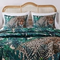 thumbnail image 3 of Barefoot Bungalow Jungle Cat Novelty Pillow Sham, King, Green, 3 of 5