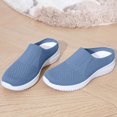 thumbnail image 6 of YYYMEIII Backless Sneakers Women's Spring and Summer New Fly Weaving Hollow Colorblocking Upper Metal Chain Slope Heel Casual Shoes 38 Light Blue, 6 of 6