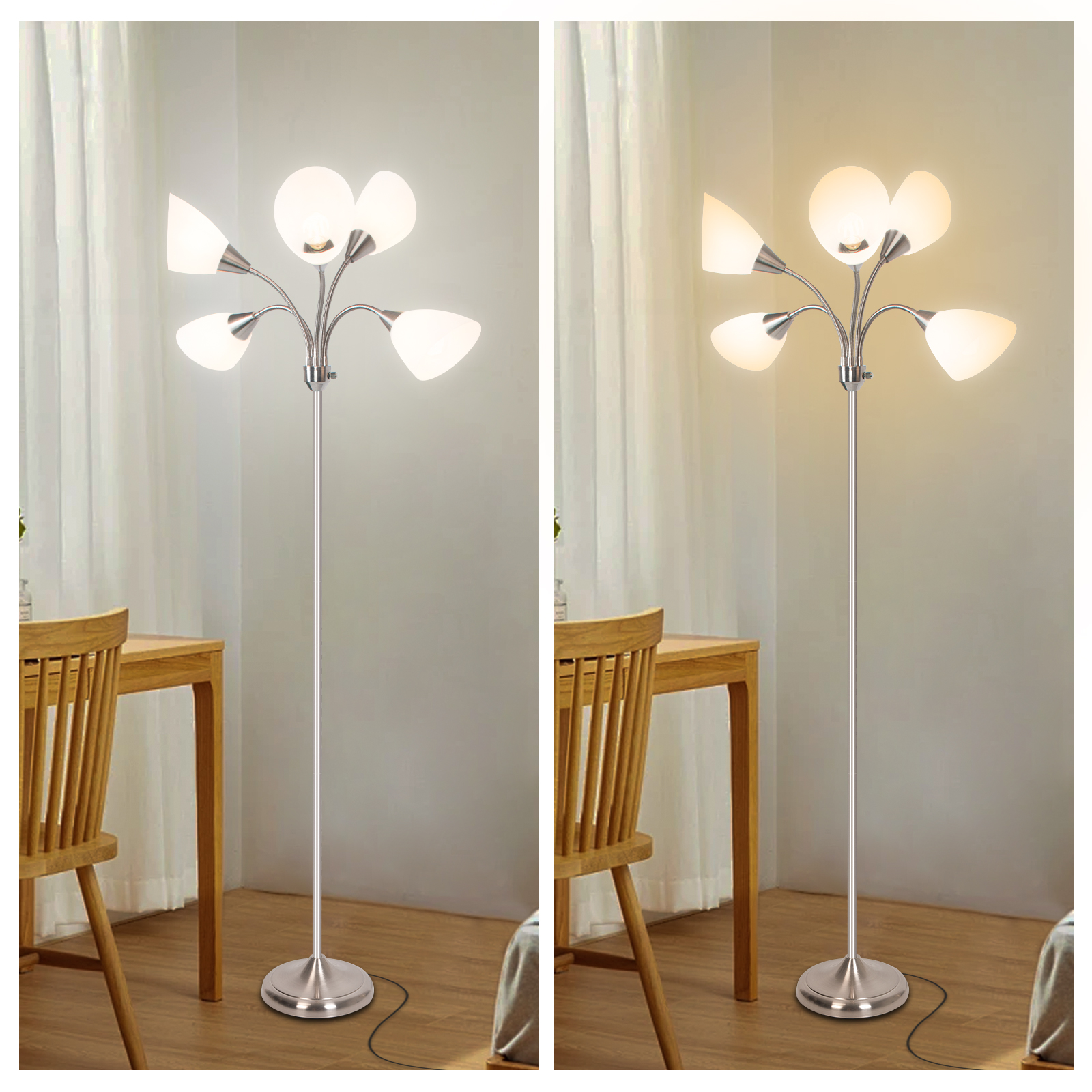 HonoDing 68-Inch Medusa Floor Lamp with 5 Adjustable Heads photo 8