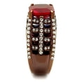 thumbnail image 4 of IP Coffee light Stainless Steel Ring with Synthetic Synthetic Glass in Garnet for Women Garnet Stone Color Style TK2779 Size 10, 4 of 4