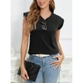 thumbnail image 2 of HOWCOME Women's Summer Cap Sleeve Tops Casual Tank Top Round Neck Baisc Tee Shirt 2024 Black, 2X-Large, 2 of 5