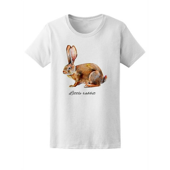 Cute Brown Little Rabbit T-Shirt Women -Image by Shutterstock, Female XX-Large