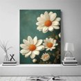 thumbnail image 2 of Mudket Framed,Canvas Wall Art,Ready to Hang,White Daisy Floral Canvas Print,Botanical Wall Decor,Rustic Flower Wall Pictures,for Bedroom Living Room Kitchen Office Decor - 12"L x 8"W, 2 of 10