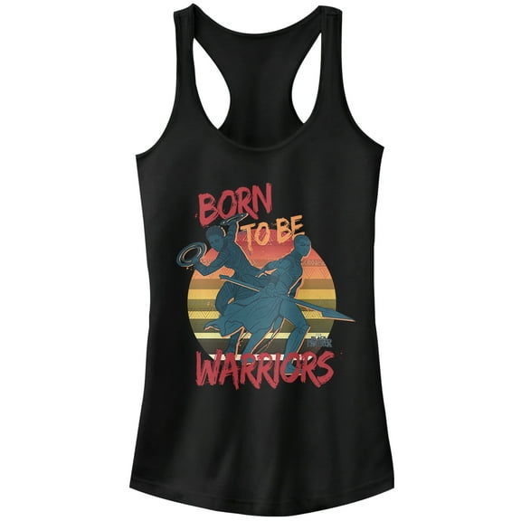 Junior's Marvel Black Panther 2018 Born to Be Warriors Racerback Tank Top Black 2X Large