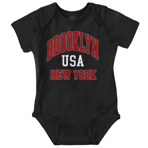 Cool Varsity Brooklyn New York USA Romper Boys or Girls Infant Baby Brisco Brands NB