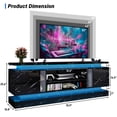 thumbnail image 2 of Blotout 71" TV Stand with LED Lights & Power Outlet for 85/80/75 Inch TV, Modern Gaming Entertainment Center with High Gloss Cabinet, Media TV Console for Living Room (Marble), 2 of 10