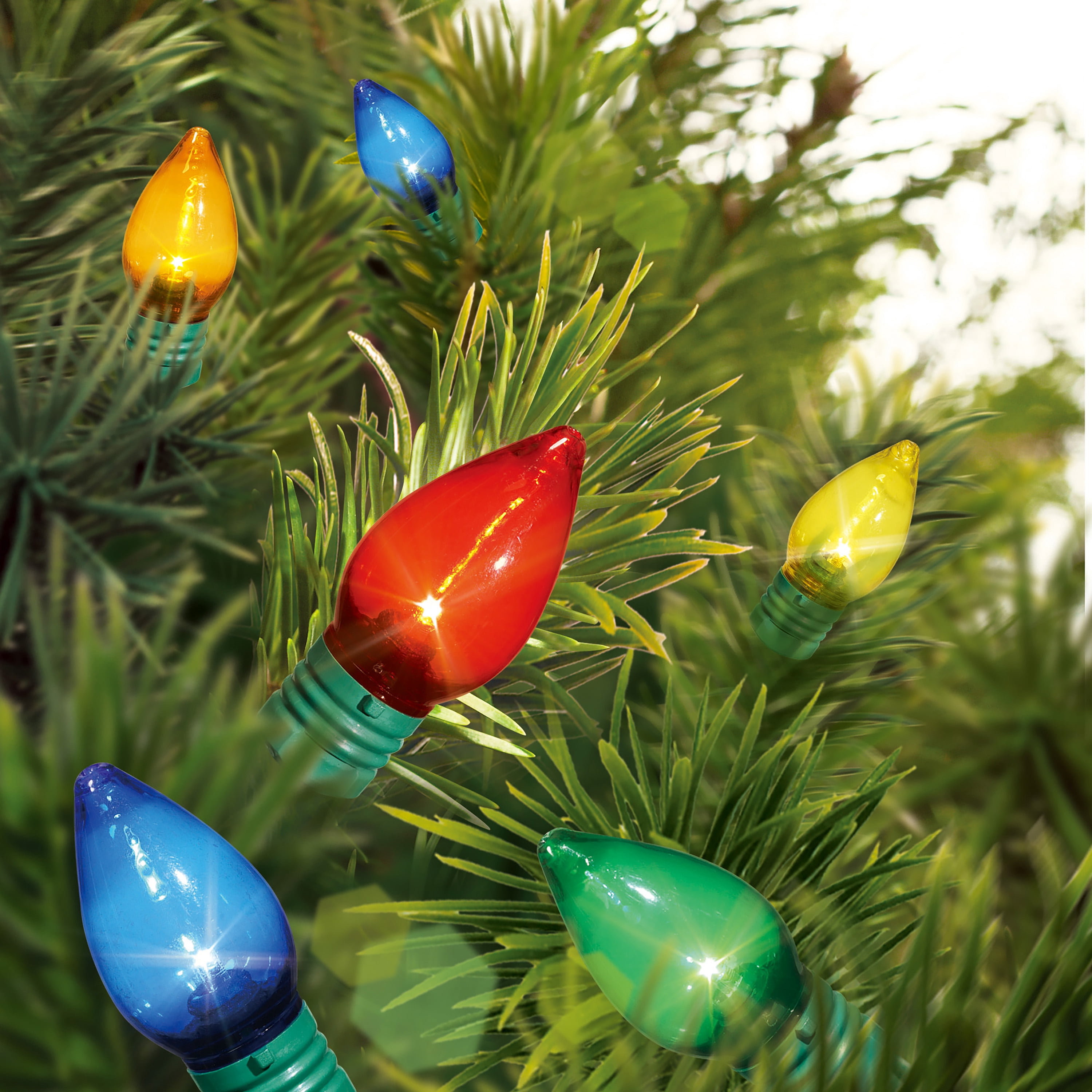 Indoor/Outdoor 25-Count Super Bright LED C7 Christmas String Lights, Multicolor, 14', by Holiday Time