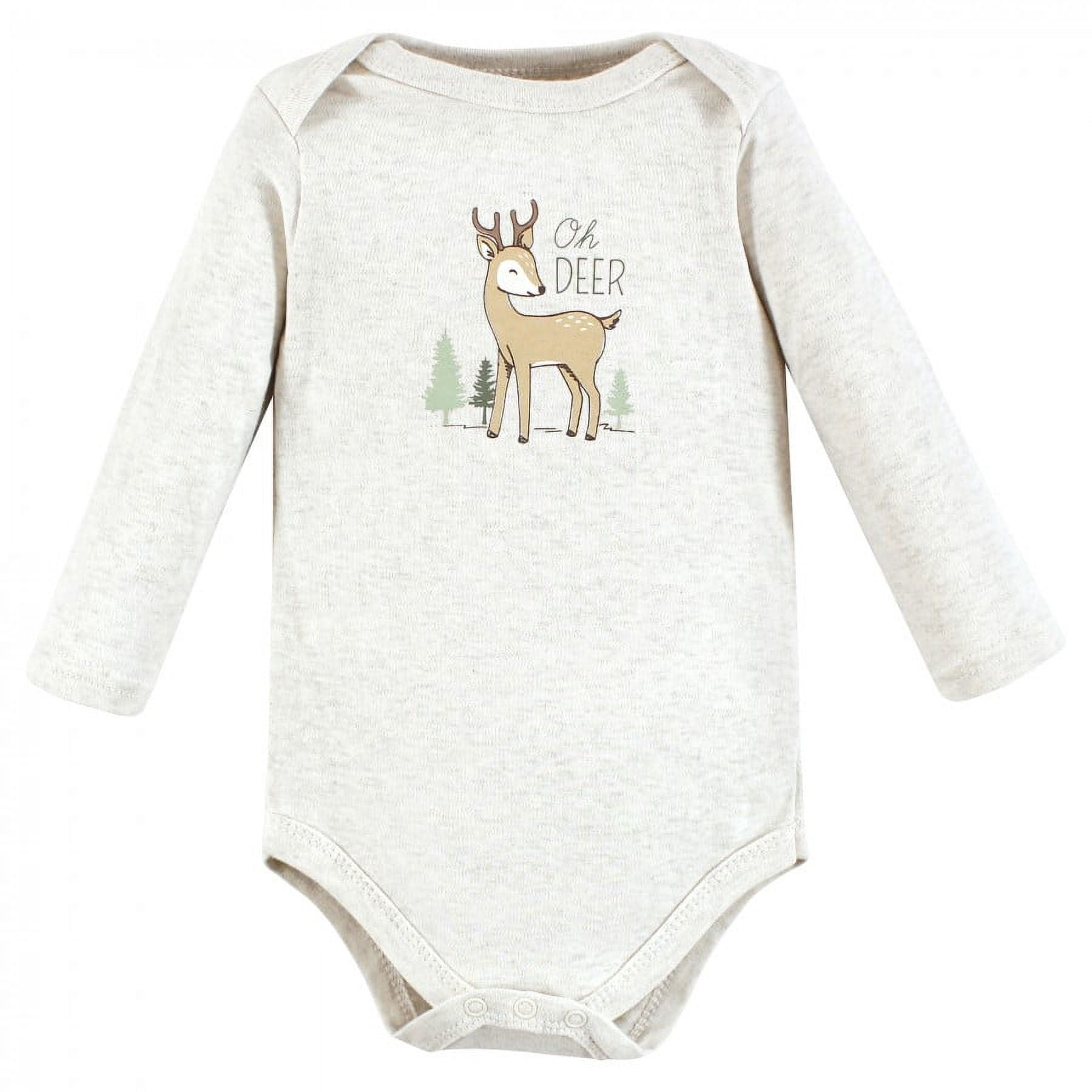 Hudson Baby Cotton Long-Sleeve Bodysuits, 3- Pack, Newborn- 24 Months