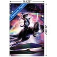 thumbnail image 3 of James Booker - Galaxy Cat on Dinosaur Unicorn In Space Wall Poster with Push Pins, 14.725" x 22.375", 3 of 6