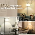 thumbnail image 4 of Coliware Arc Floor Lamp with 3 Color Temperatures Bulb, Modern Arched Standing Lamp with Foot Switch & Dimmable Bulb, Tall Pole Floor Lamp for Living Room Bedroom Office, 4 of 8
