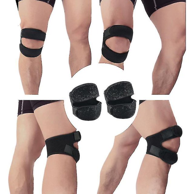 2 Pcs Rotule Genou Sangle Hommes Femmes Genou Réglable Soutien du Tendon Bande Genou Soulagement de la Douleur pour l'Arthrite de Basket-Ball Runnning