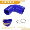 thumbnail image 5 of Unique Bargains 51mm 2" ID 63mm 2.48" ID Universal 90 Degree Elbow Silicone Hose Coupler Blue, 5 of 6