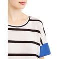 thumbnail image 4 of Juniors' Colorblock Striped Short Sleeve Crew Neck T-Shirt, 4 of 4