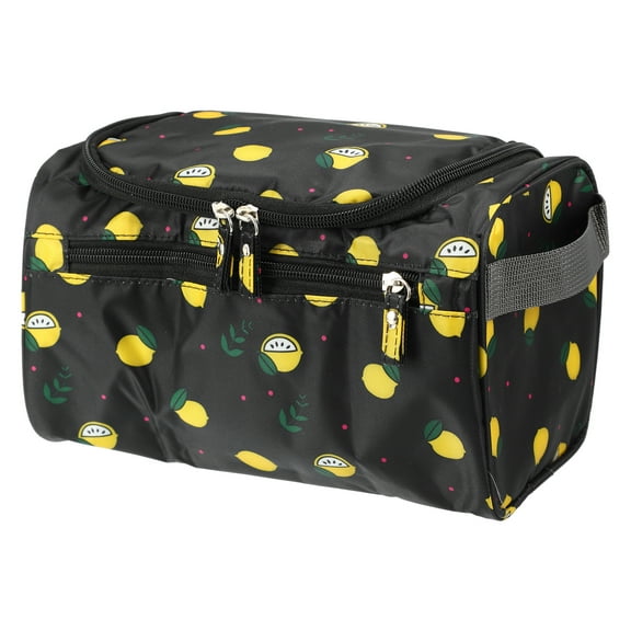 1 Pcs Travel Makeup Bag, Travel Toiletry Organizer, Makeup Brush Holder, Waterproof Oxford Cloth, Black Yellow