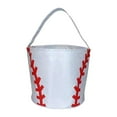 thumbnail image 1 of Bolsas De Caza De Huevos De Pascua, Bolsa De Recuerdo De Fiesta, Bolsa De Dulces, Cestas Duraderas De Conejito De Pascua, Béisbol Plateado, 1 of 8