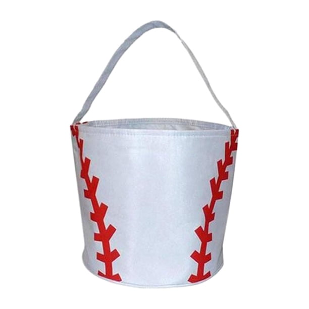 Bolsas para la búsqueda de huevos de Pascua, cestas de conejo de Pascua, bolsas para compras, bolsas para recuerdos de fiesta Béisbol plateado