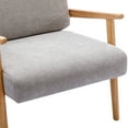 thumbnail image 4 of Duhome Contemporary Fabric Accent Chair with Wooden Arms for Living Room Armchair Lounge Chair Reading Chair for Bedroom, Gray, 4 of 8