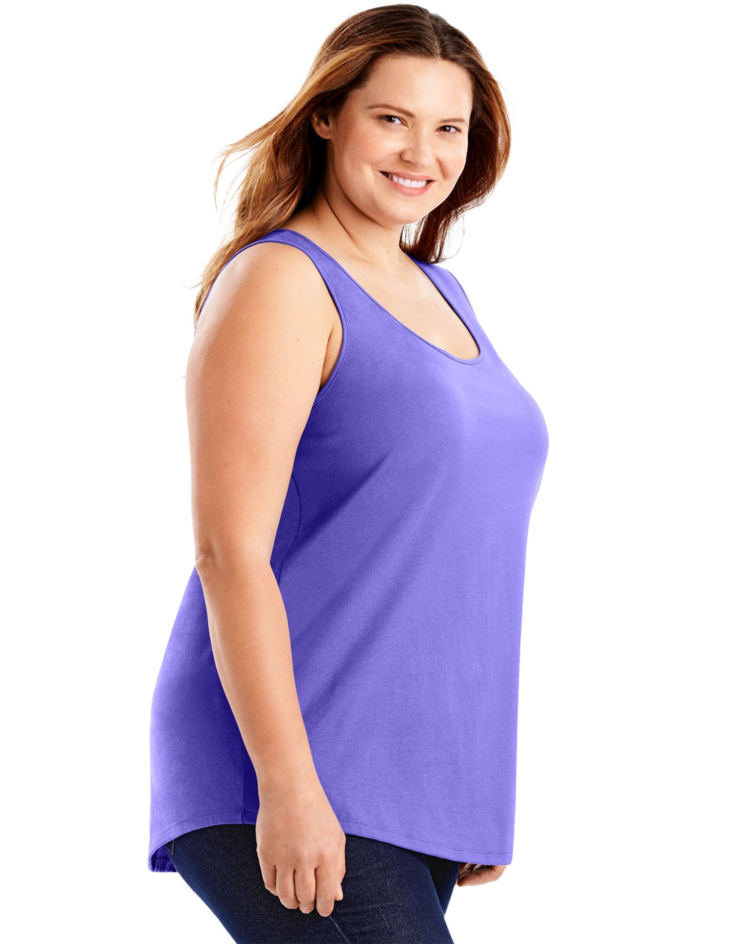 JMS by Hanes Women's Plus Size Shirttail Tank - Walmart.com