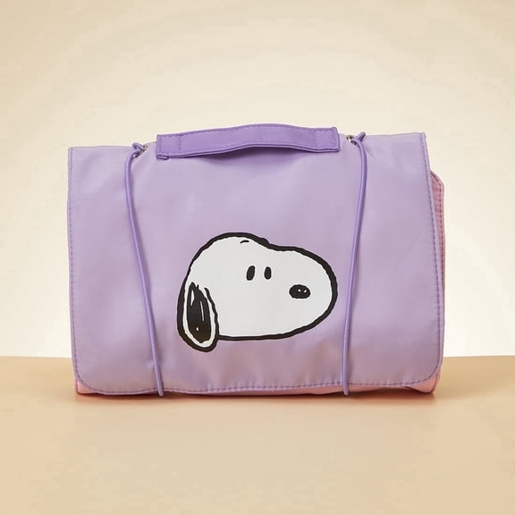 MINISO Snoopy Colorful Life Collection Foldable Cosmetic Bag - Travel Makeup Organizer