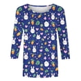 thumbnail image 5 of Idoravan Womens Tops Plus Size 3X Easter Shirts for Women Plus Size Women's Easter Printed Blouses 3/4 Sleeve T-Shirt Round Neck Pullover Casual Fashionable Top, 5 of 5