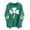 Green-A, variant on Womens Long Sleeve Hooded Sweatshirt Lucky Shamrock Print Green Theme Pullover Cozy Fleece Relaxed Fit Fall Winter Streetwear Green
