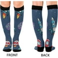 thumbnail image 4 of Coolnut Space Compression Socks, 1 Pack Women Men Long Stocking (20-30mmHg) Travel Knee High Stockings for Athletic Sports,Running,Cycling,Nursing, 4 of 6