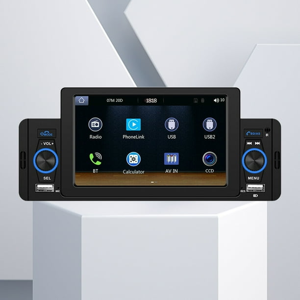 Radio De Coche Radio de coche de 5 pulgadas HD Carplay inalámbrico Android Auto MP4 Player Micrófono incorporado