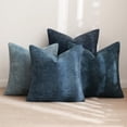 thumbnail image 3 of SUSIELADY Set of 4 Decorative Throw Pillow Covers 18x18 Inch, Soft Chenille Cushion Covers for Couch Sofa Bed, Boho Farmhouse Style for Living Room & Bedroom Decor, Neutral Blue, 3 of 6
