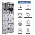 thumbnail image 5 of Bolsa de pared para el hogar de almacenamiento de 24 bolsillos no tejida con 4 ganchos de metal (blanco), 5 of 5